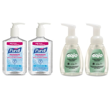 Purell Hand Sanitizer/Hand Soap Kit, 8 oz Sanitizer, 7.5oz Cleanser, PK4 9652-SS-EC